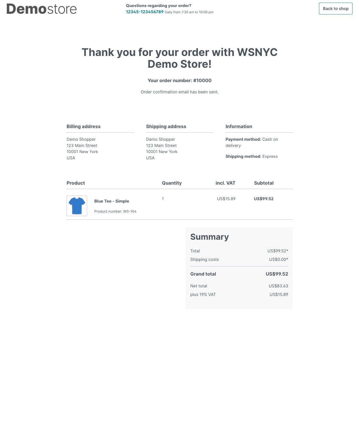 Shopware 6 Order Confirm