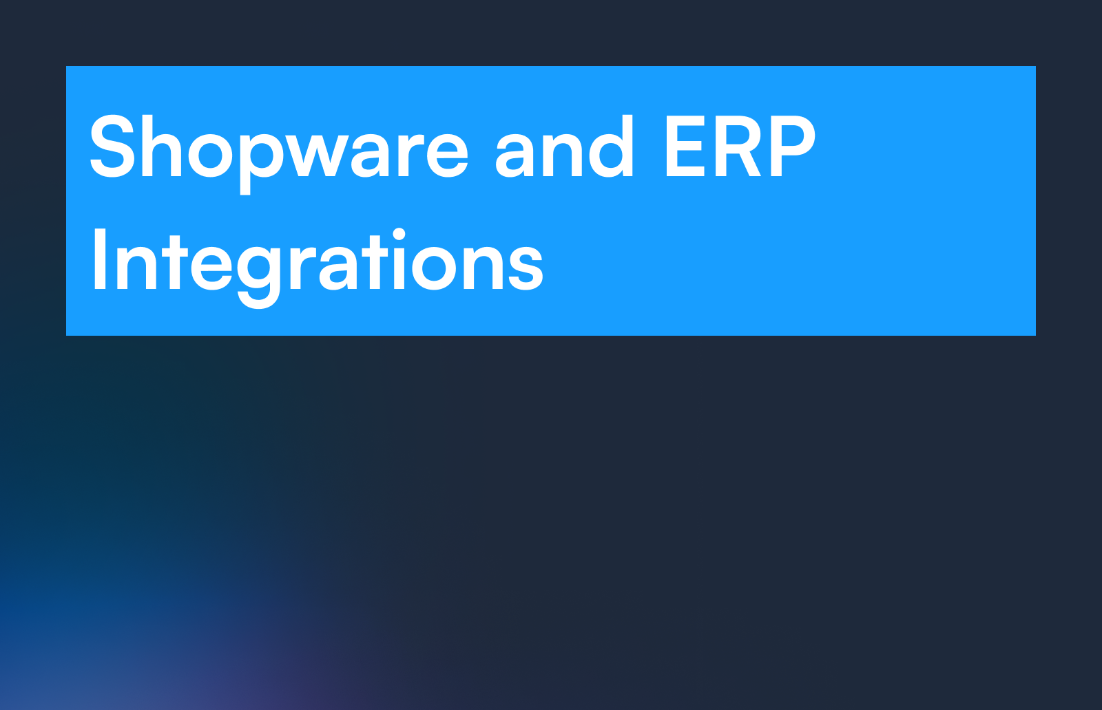 Shopware and ERP Integrations